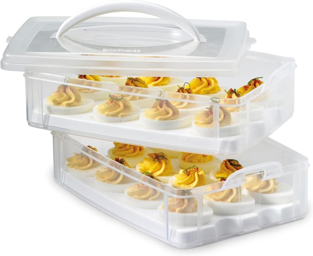 Best Snapware 2-Layer 24 Eggs Plastic Detachable Deviled Egg Carrier Storage