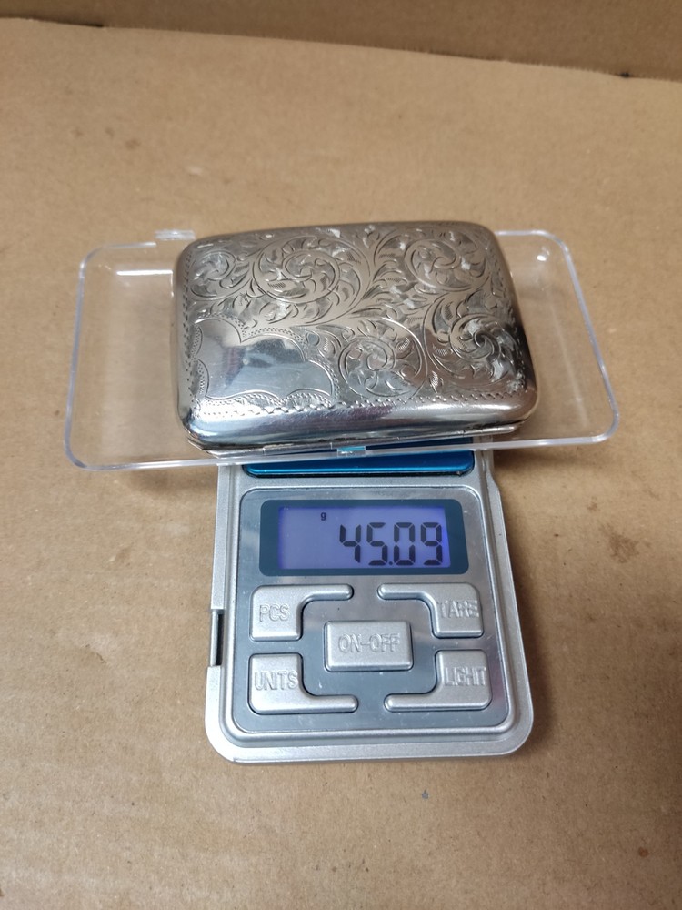 Antique Robert Pringle & Sons Solid Silver Cigarette Case- No Monogram. 45 Grams