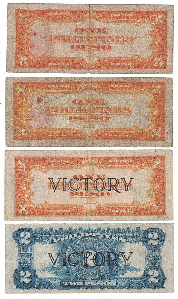 Philippines - Group of (4) Older Banknotes