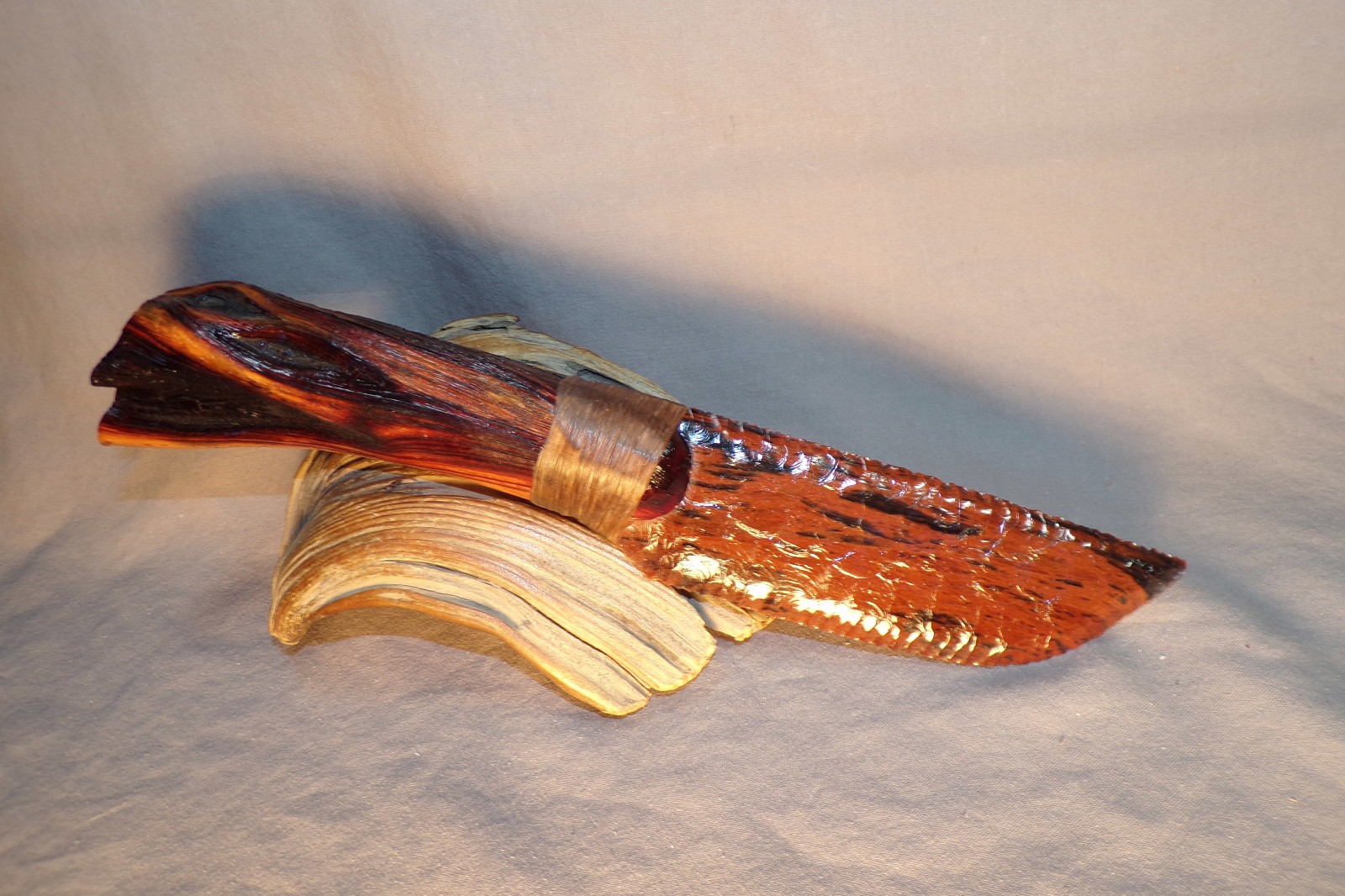 Mahogany Obsidian Cody Knife Manzanita Handle Flint Knapping Black Powder COA