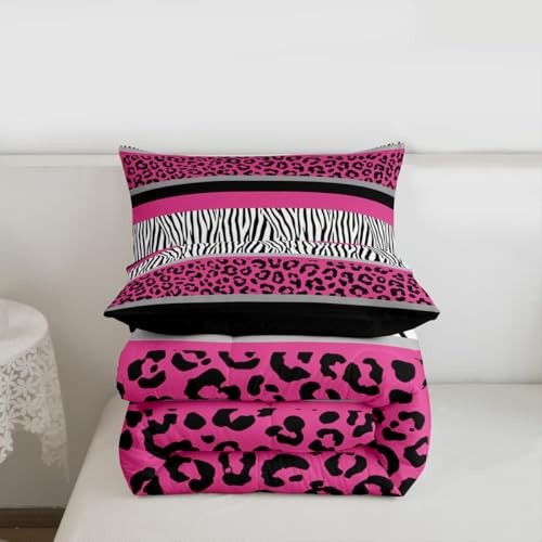Zebra Stripes Comforter Leopard Print Comforter Set For Kids Queen Multi 1033