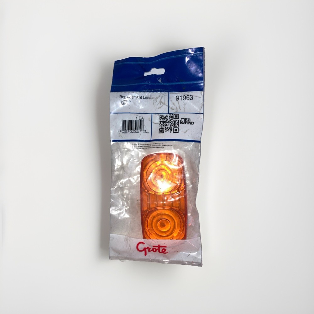 Grote 91963 Amber 2-Bulb Square Replacement Lens