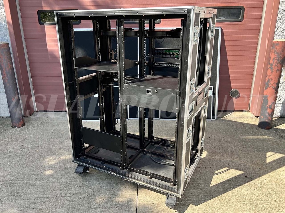 Omega Double Rack Rolling Road Case 29RU for Server Network Data Audio Visual