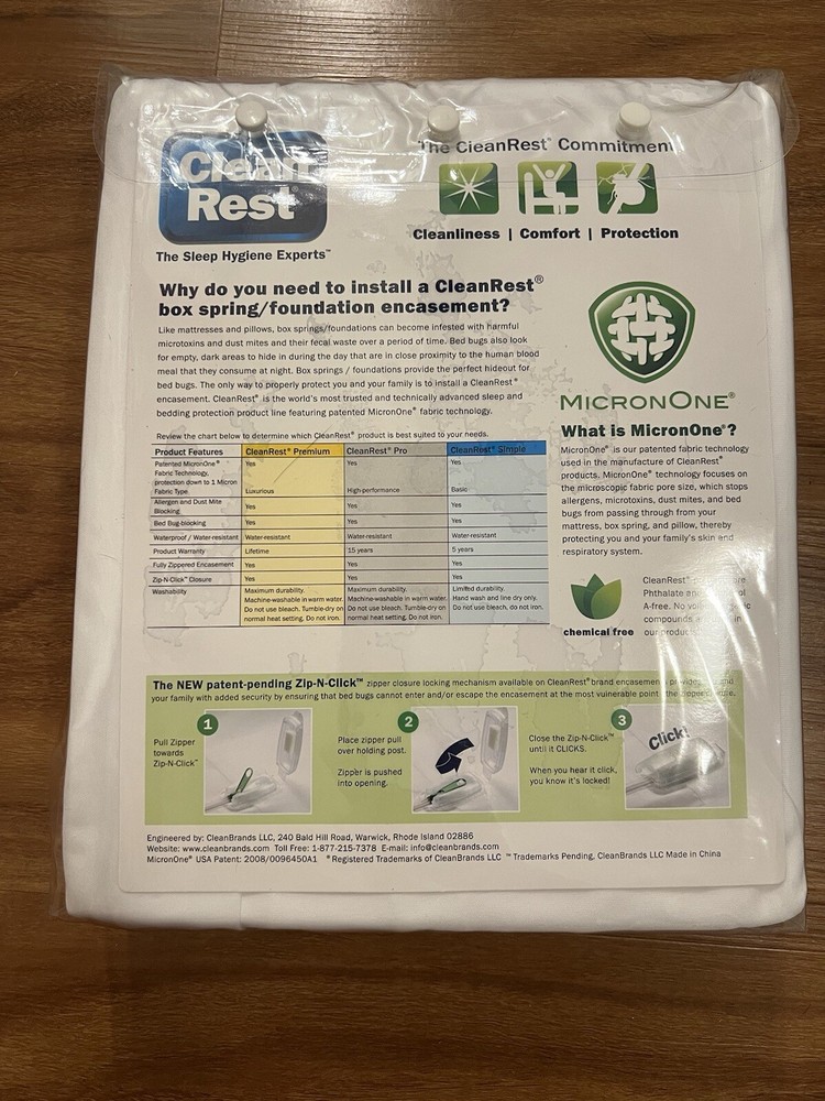 Nip Clean Rest PRO Box Spring Bed Bug Cover QUEEN