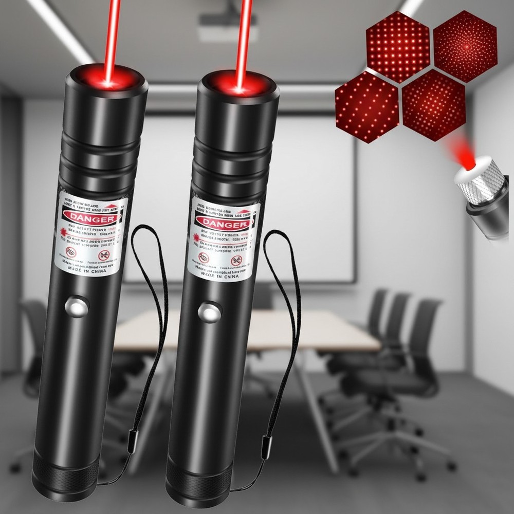 High-Power Rechargeable Red Laser Pointer - 2 Pack for Outdoor & Presentations