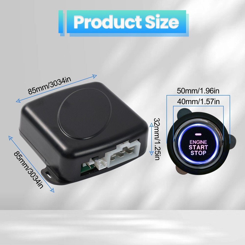 Car 12V Ignition Switch RFID Engine Start Push Button Keyless Entry Starter Kit