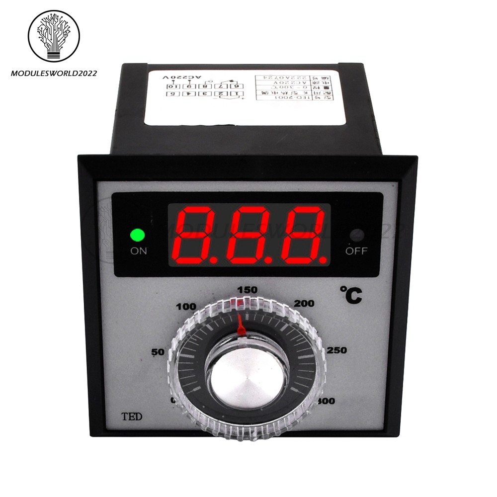 AC 220V TED-2001 K-type Temperature Controller Digital Thermostat Relay Output