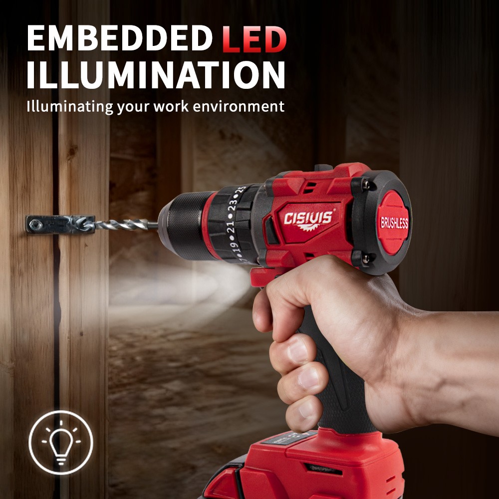 Compatible Milwaukee M18 Battery 35N.m Brushless Drill Driver Bare Tool