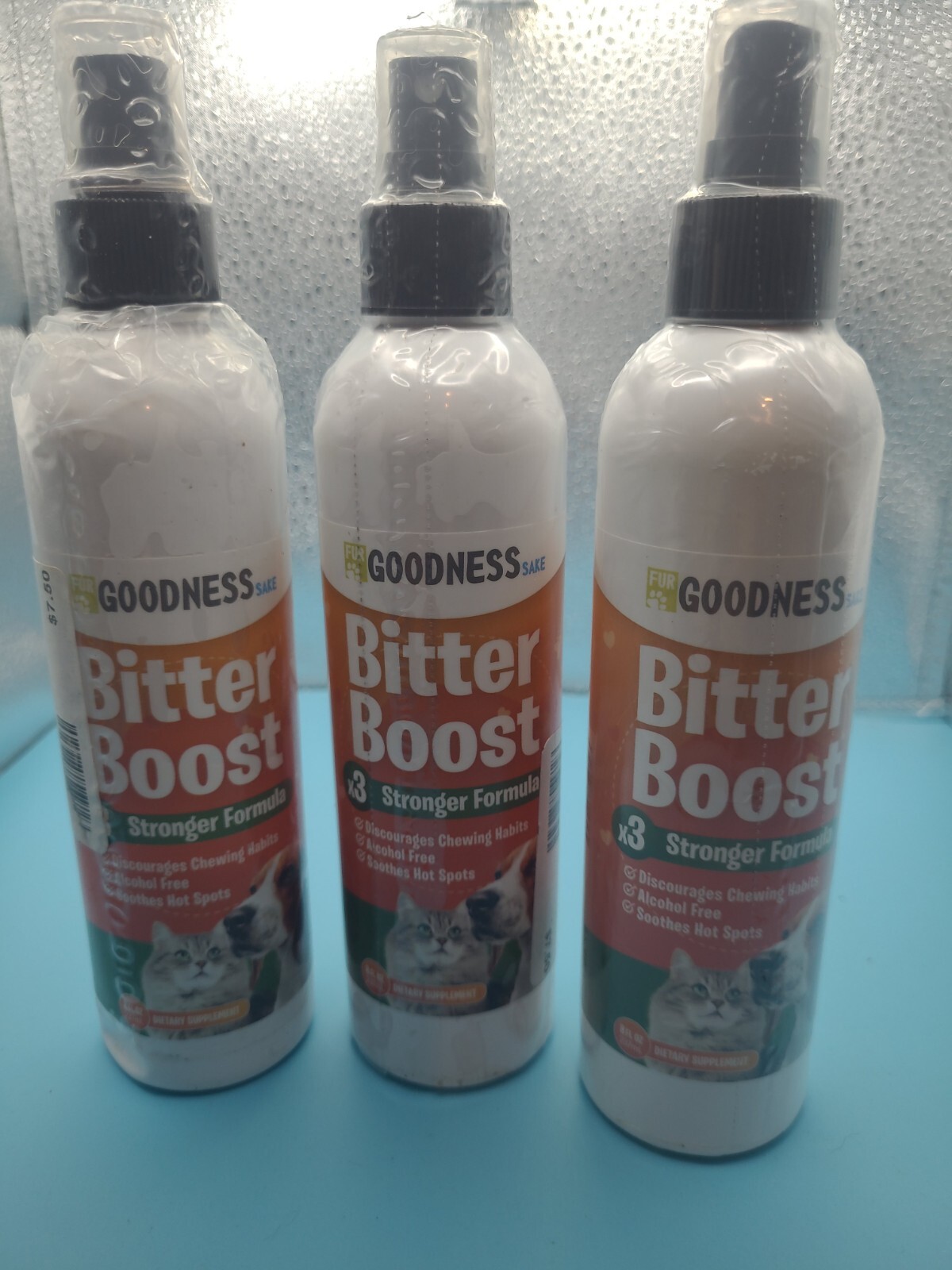 3 X Fur Goodness Sake Bitter Boost Chewing Deterrent for Cats & Dogs 8fl oz