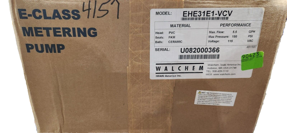 EHE31E1-VCV WalChem EHE Series Electronic Metering Pump NEW