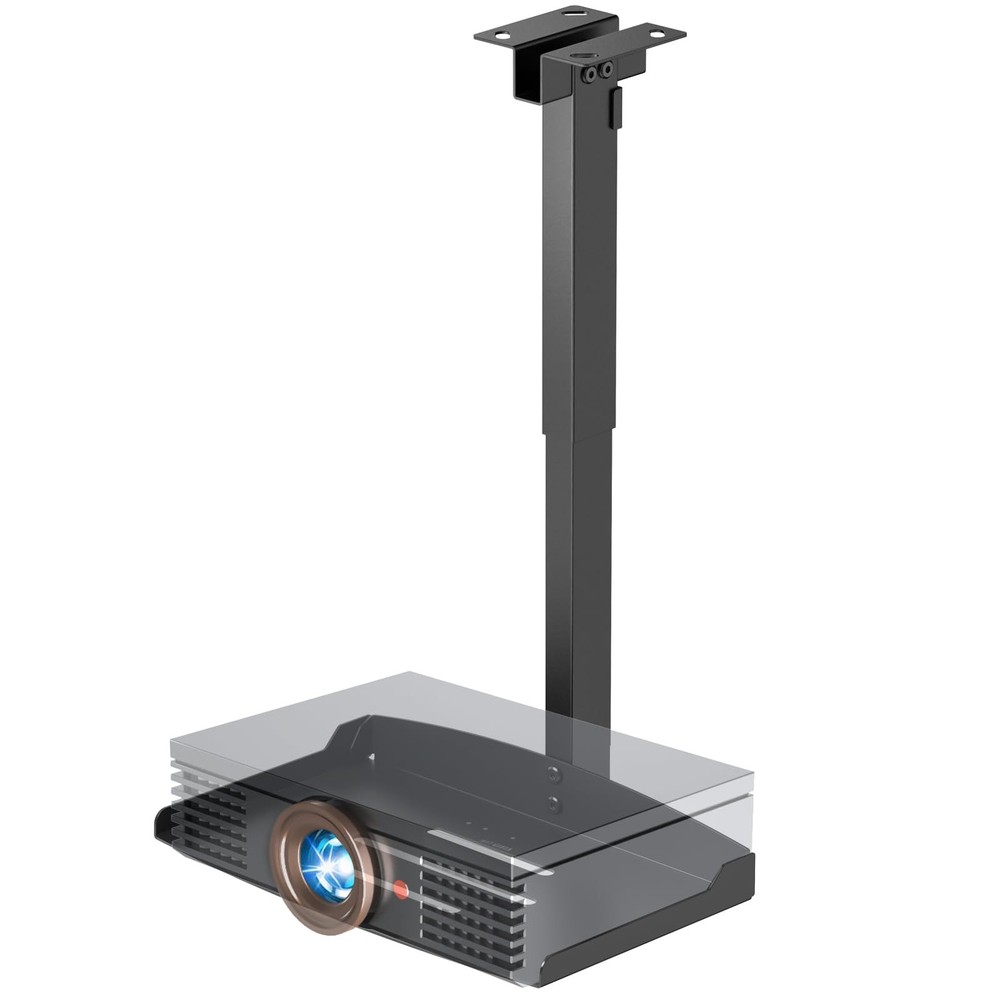 Black Adjustable Ceiling Wall Projector Mount Universal Shelf Bracket No Hole