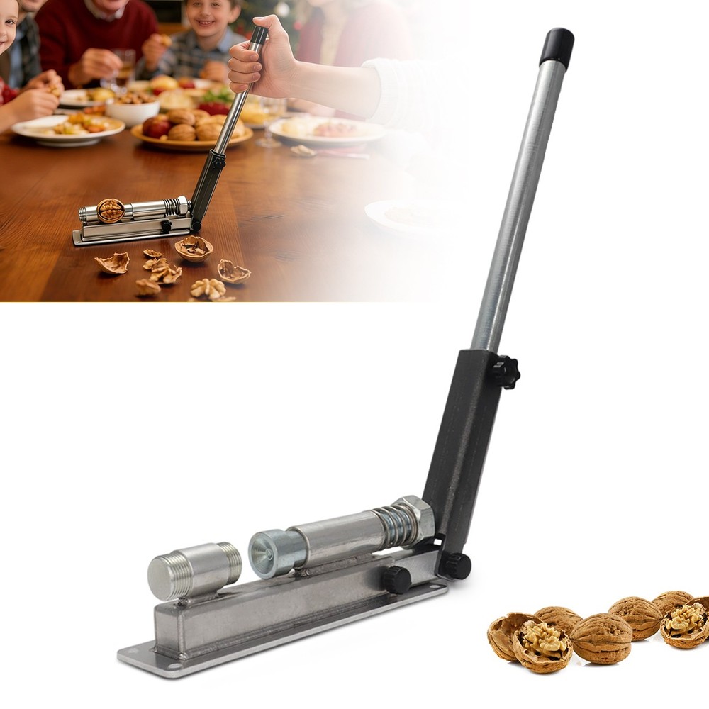 Heavy Duty Black Walnut Nut Cracker Wall Mount for Macadamia Hickory - Unpainted