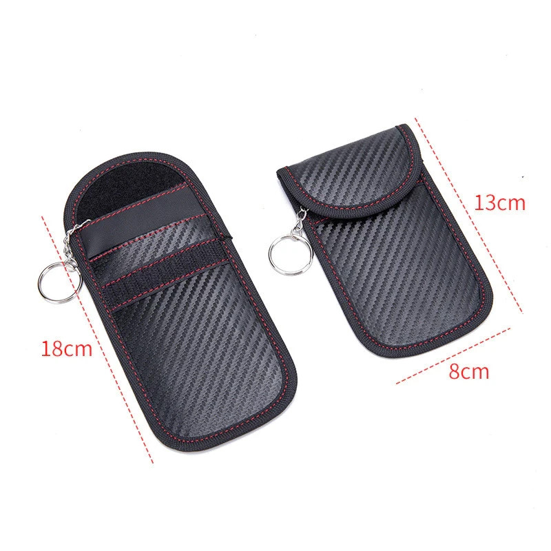 2x Car Key Signal Blocker Mini Case Faraday Cage Pouch Keyless RFID Blocking Bag