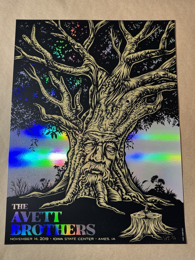 The Avett Brothers Ames IA Iowa Foil Poster 11/14/19 Todd Slater AP S/N /19 Rare
