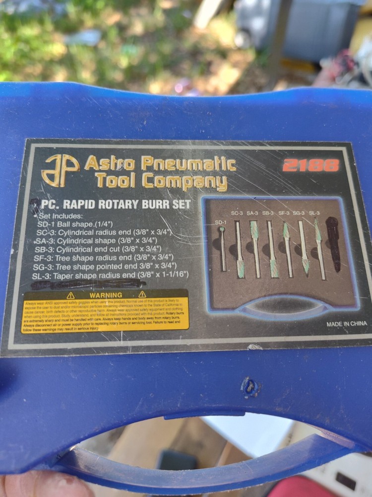 Astro Pneumatic PC Rapid Rotary Burr Set (model tool bit