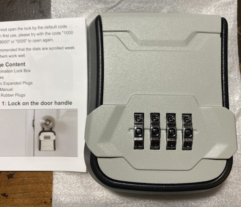 Lock Box Key Lock Box Wall Mount & Portable Combination Lockbox with Resettable
