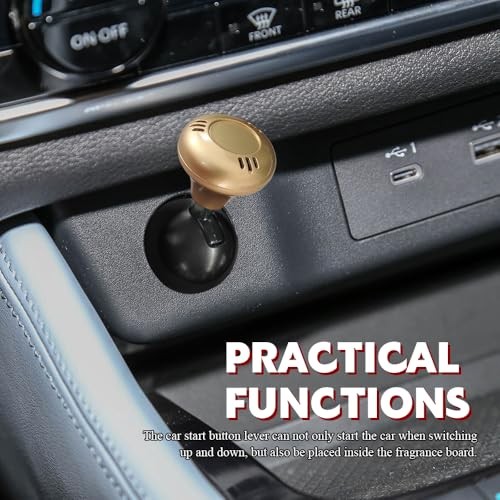 Joystick Car Push Start Button Cover, Engine Start Stop Button Cover, Gold