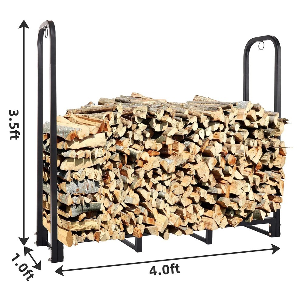 Heavy Duty Metal Log Holder for Indoor and Outdoor Fireplace