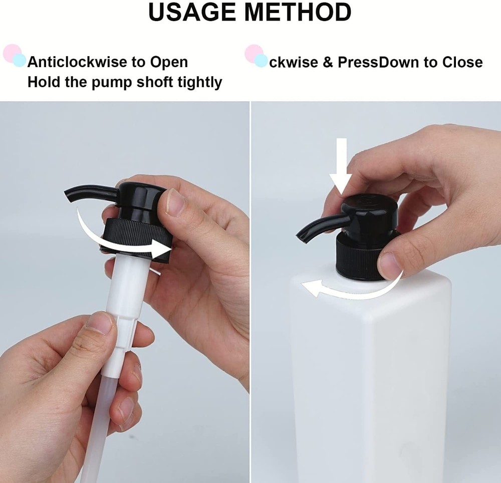 Modern 21oz Refillable Pump Dispenser Bottles Set for Shampoo Conditioner Bod...