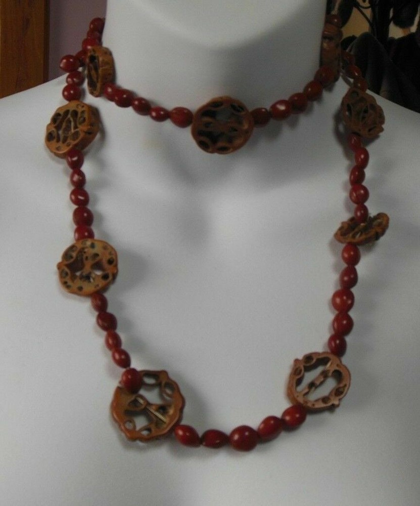 Handmade Bead/Bean Necklace  16"