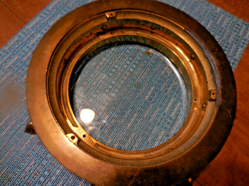 Vintage SHIPS TIME all Solid Brass Ship Nautical Wheel Wall Quartz Clock, 8" Dia