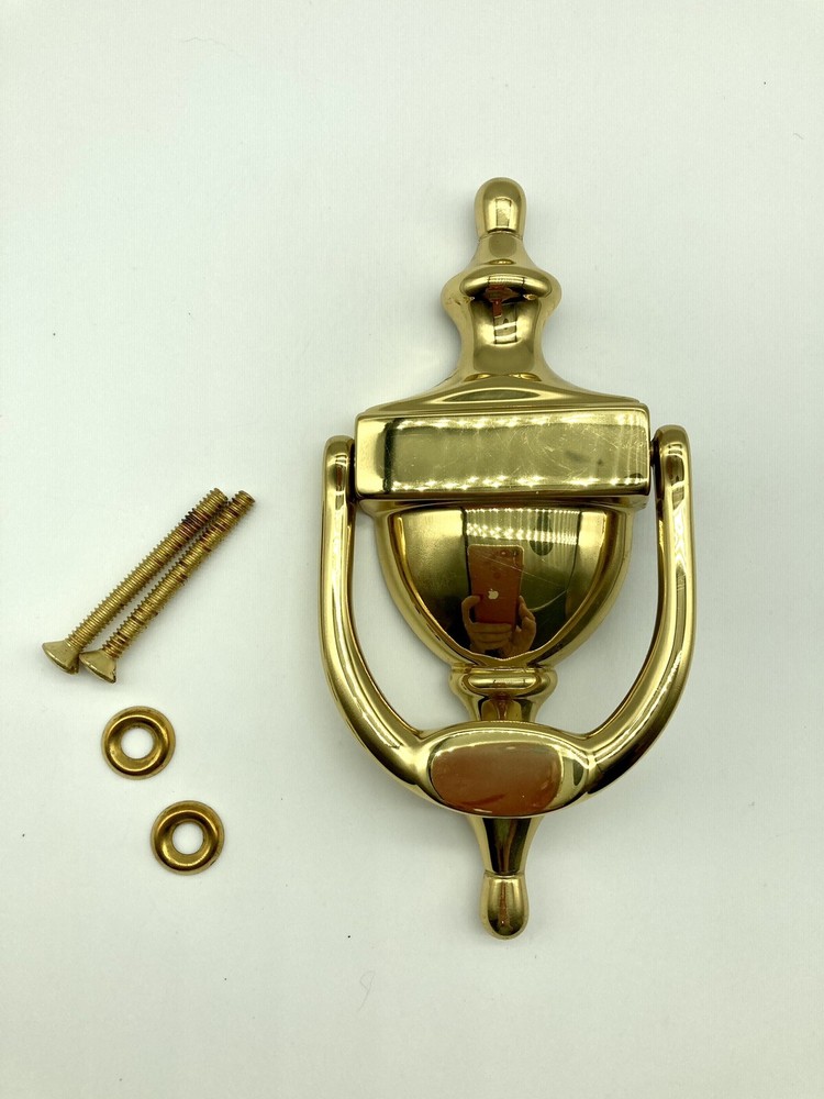 Ives Schlage Door Knocker Solid Bright Brass NEW Open Box With Hardware #165708
