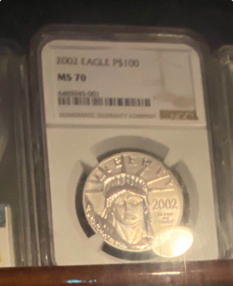 2002 $100 MS70 American Platinum Eagle NGC