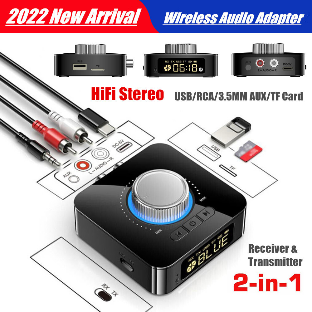 Bluetooth 5.3 Transmitter & Receiver Wireless Adapter For Home stereos/speakers