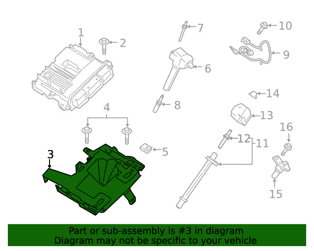 Genuine Ford Engine Control Module (ECM) Bracket L1MZ-12A659-C