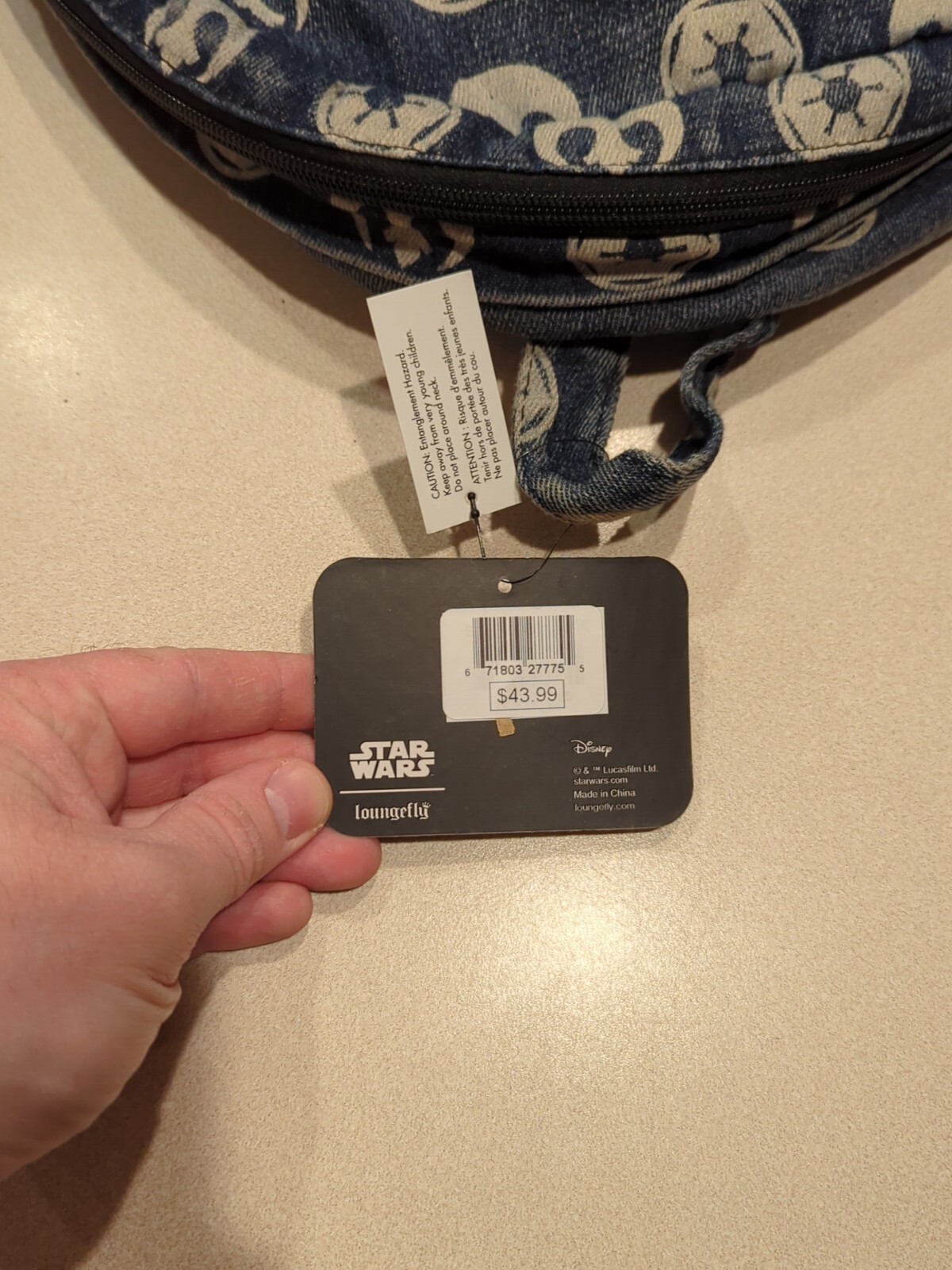 Star Wars Denim Imperial Insignia Backpack- Disney- Loungefly- Rebel-Adjustable