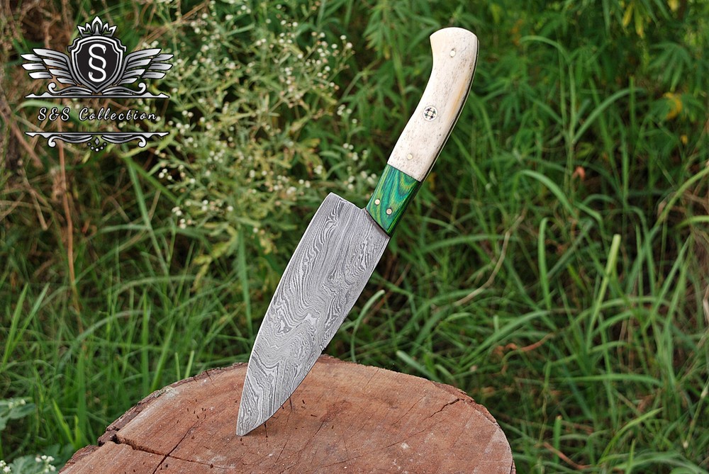 Handmade Damascus Chef Knife With Bone Handle, Best Gift for everyone