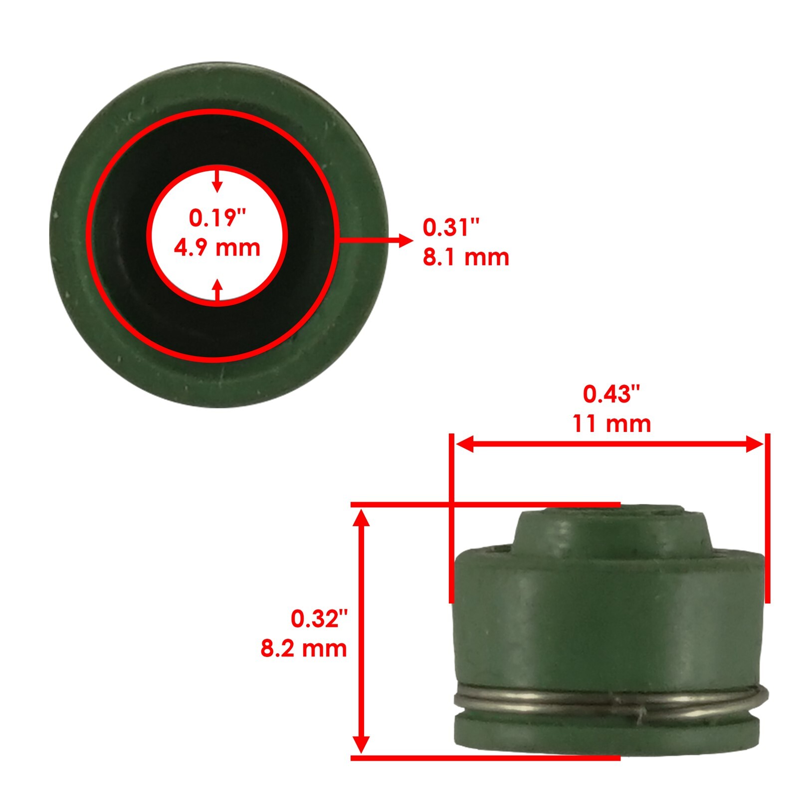 2x Valve Stem Seal for Honda 12208-413-003 12208-MC0-003 12209-107-000