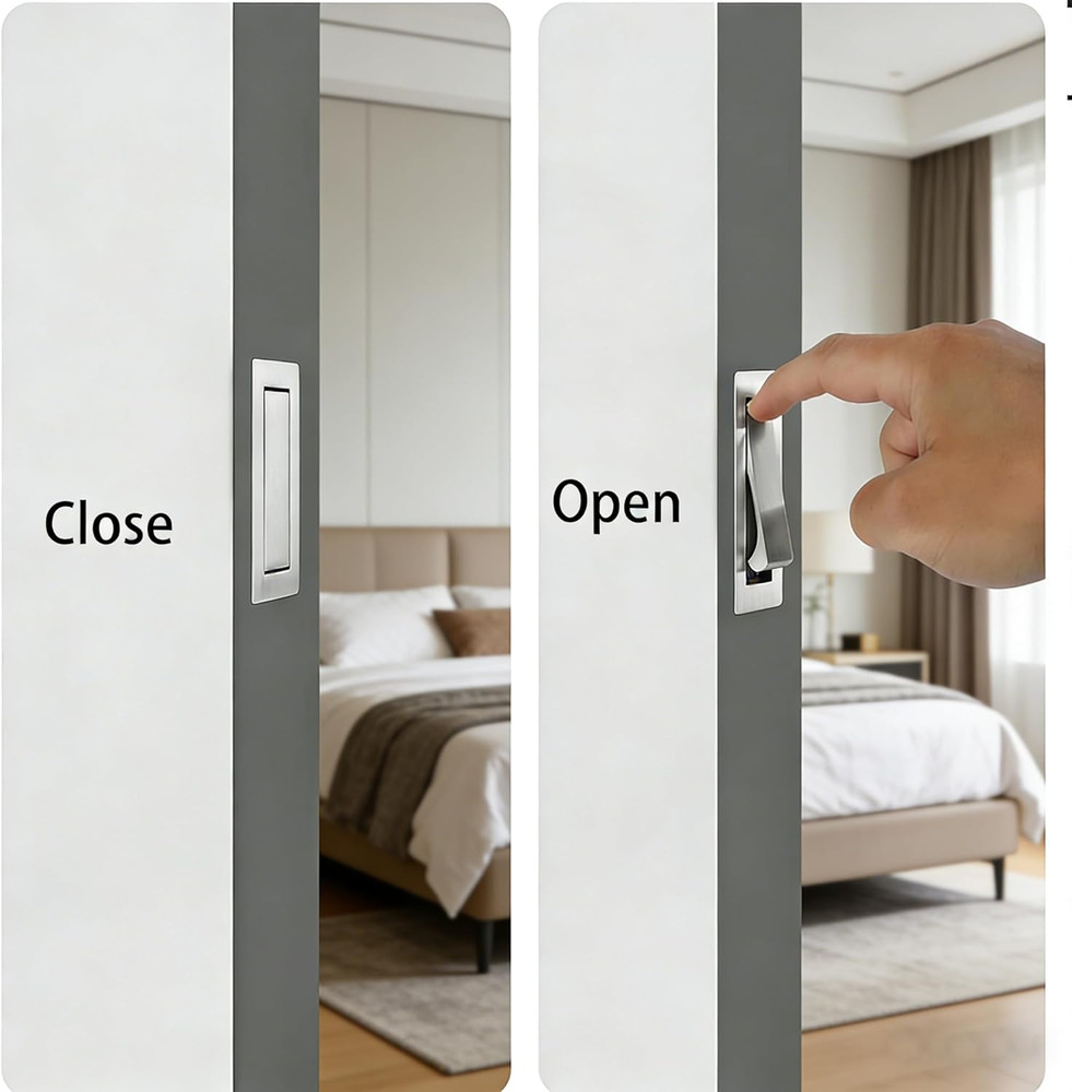Pocket Pull Handle, Edge Pull, Professional Stainless Steel 304, Flush Mount for
