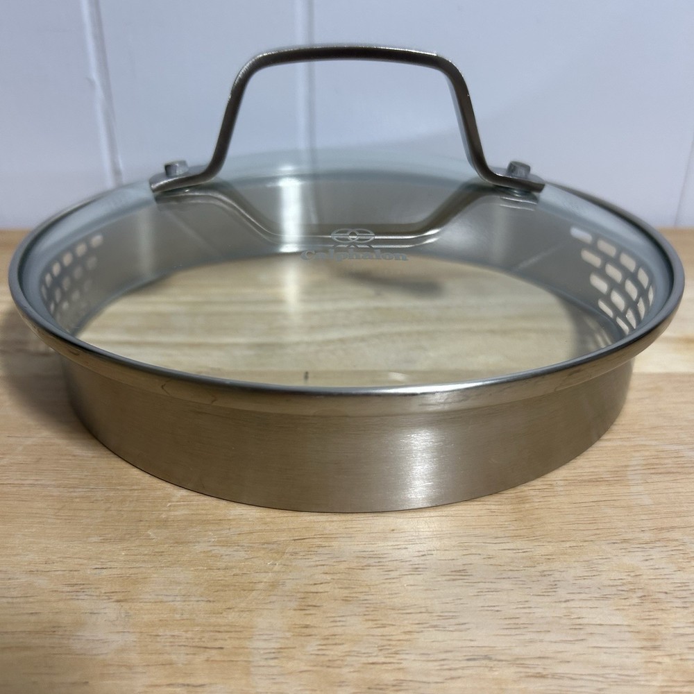 Calphalon Strainer Lid Tempered Glass & Stainless Replacement 7” Diameter