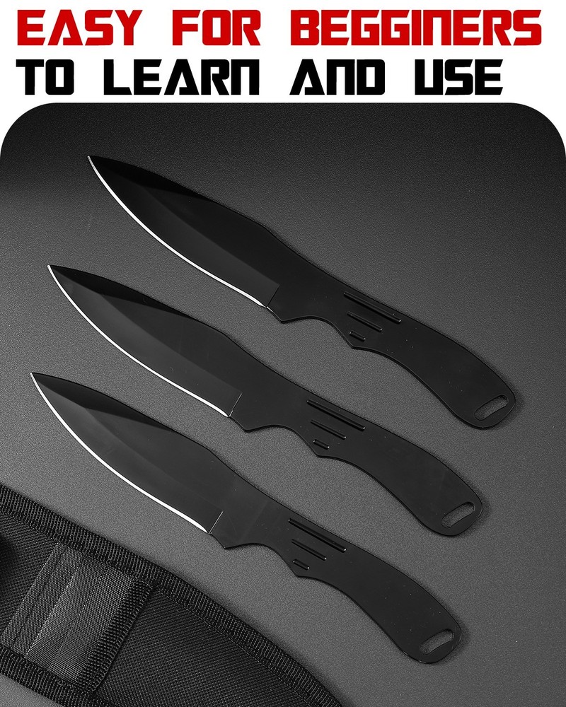 DISPATCH 9 inch 3 Pieces Throwing Knife Set Camping & Target Fun