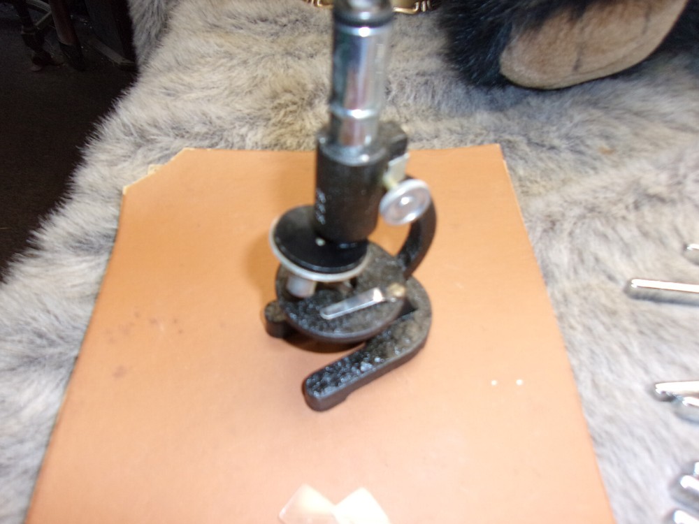Vintage Mini Microscope With Slides