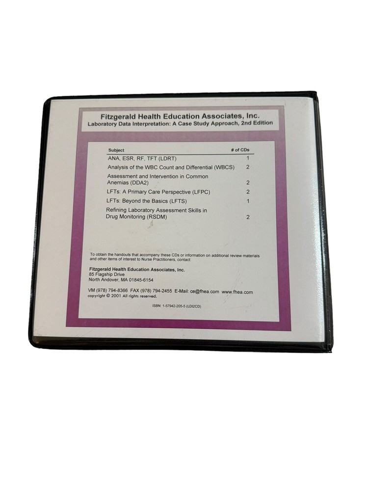 Margaret Fitzgerald Laboratory Data Interpretation: A Case Study Approach 10 CDs
