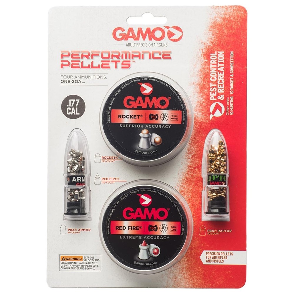 Gamo .177cal Assorted Performance Pellets Combo Pack (400 Count) Daisy Crossman