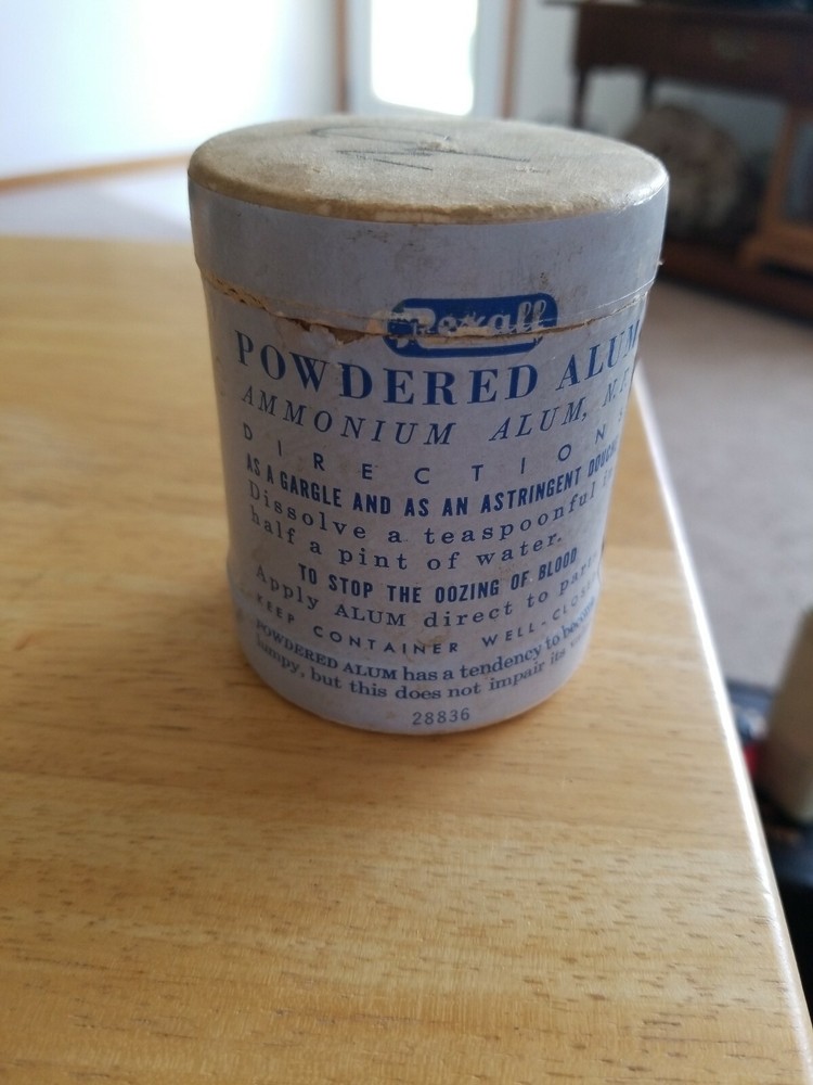 Vintage Powdered Alum Rexall 4 Oz Container