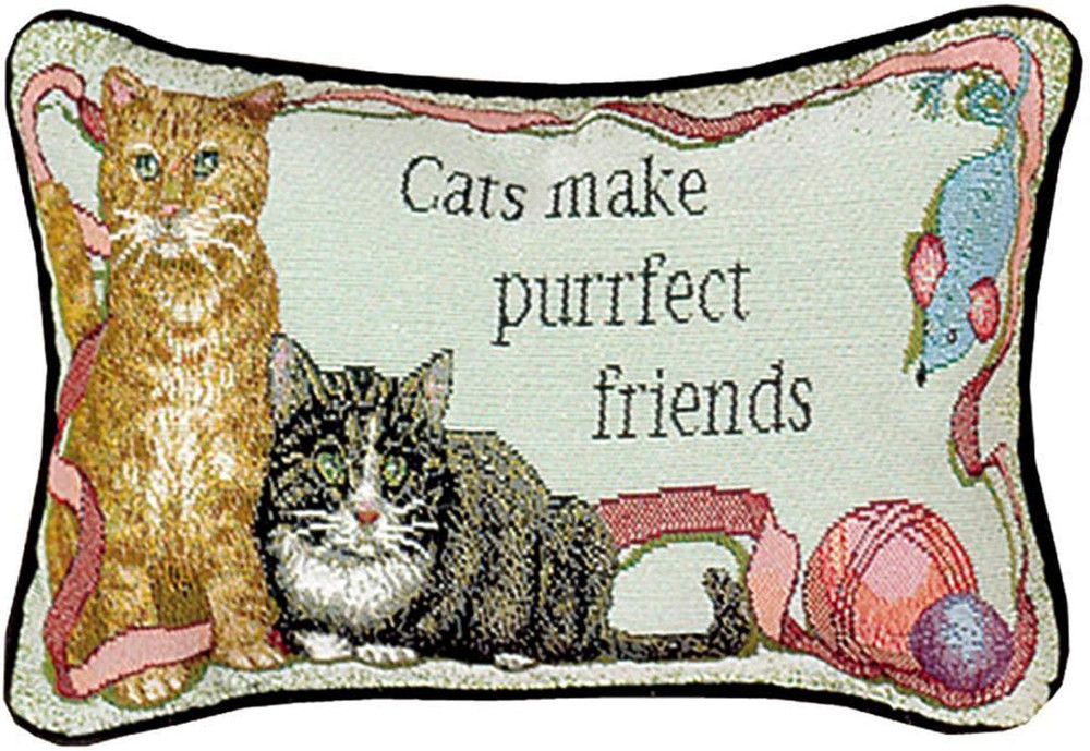 s Purrfect Friends Throw Pillow White Multi