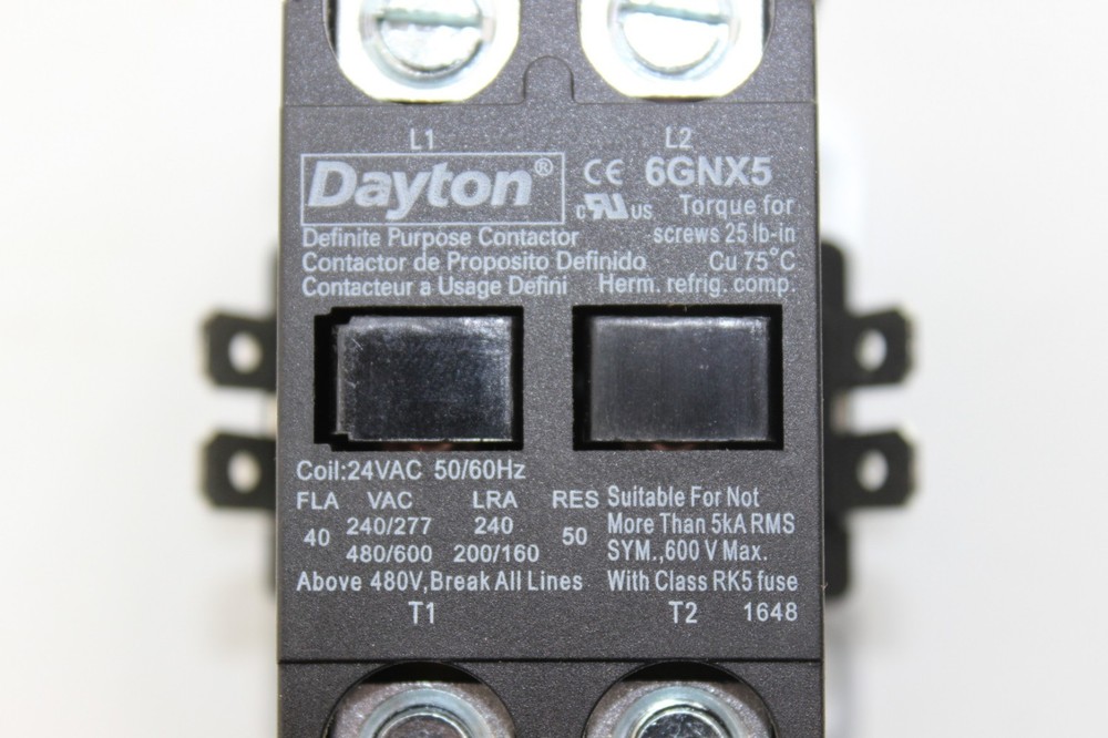 Dayton 6GNX5 Definite Purpose Contactor 2 Pole