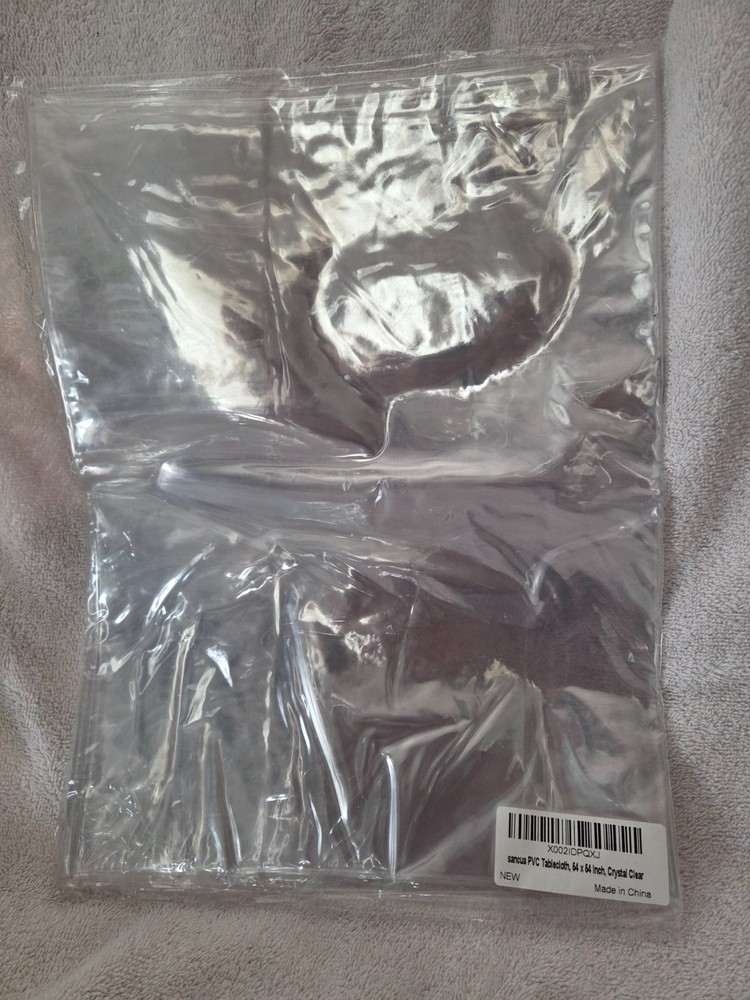 54 x 54 table cloth, clear pvc