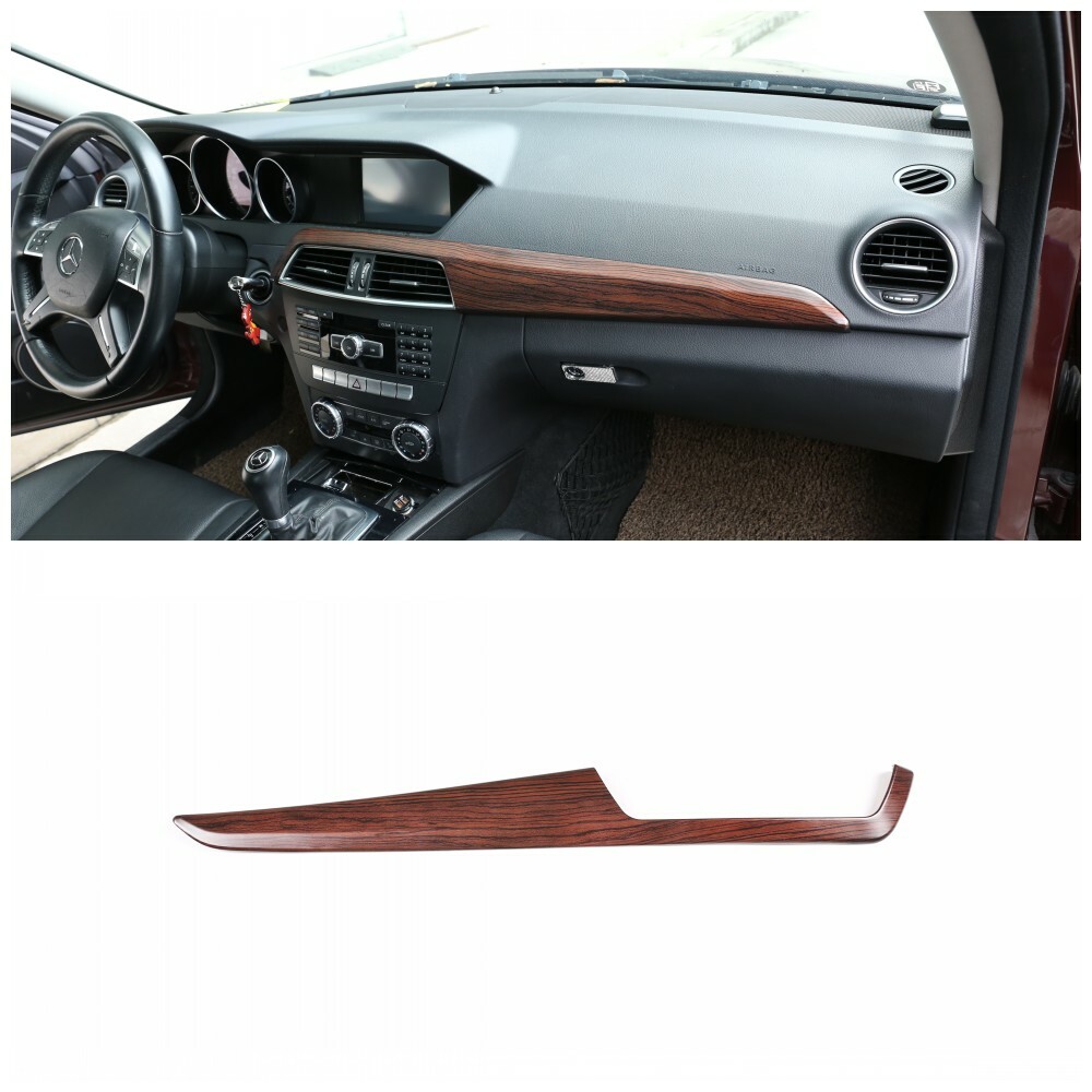 For Benz C-Class 2010-2013 Wood Grain Middle Console Dashboard Panel Trim