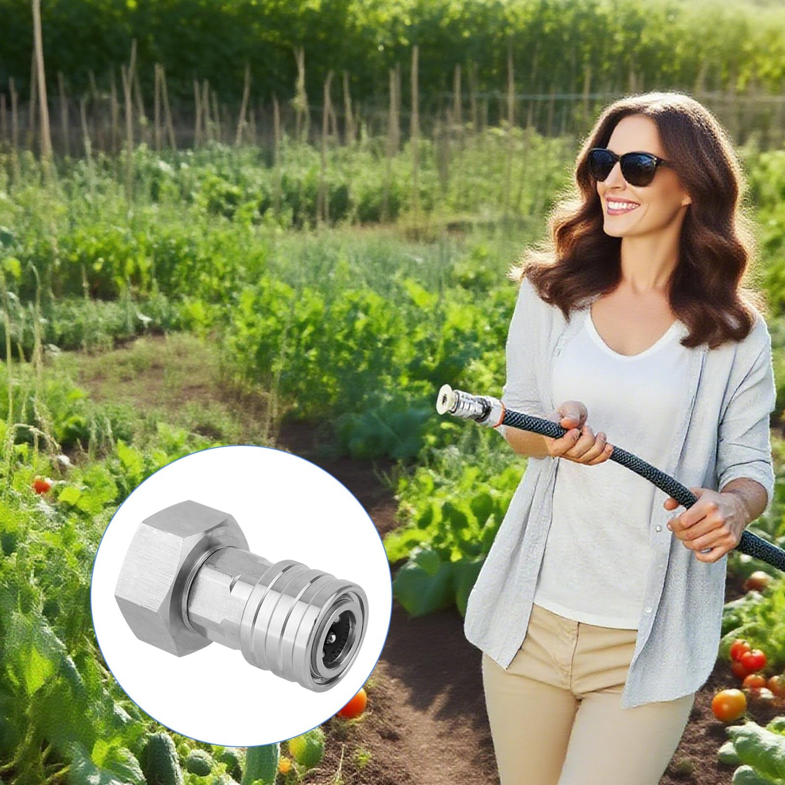 3/4" GHT to 1/4" Quick Connect Pressure Washer Hose Adapter