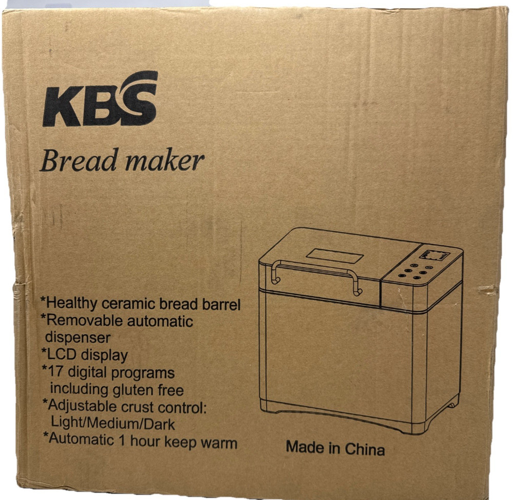 KBS Bread Maker Machine MBF-010, AC120V 60Hz, 710W, Adjustable Crust Control