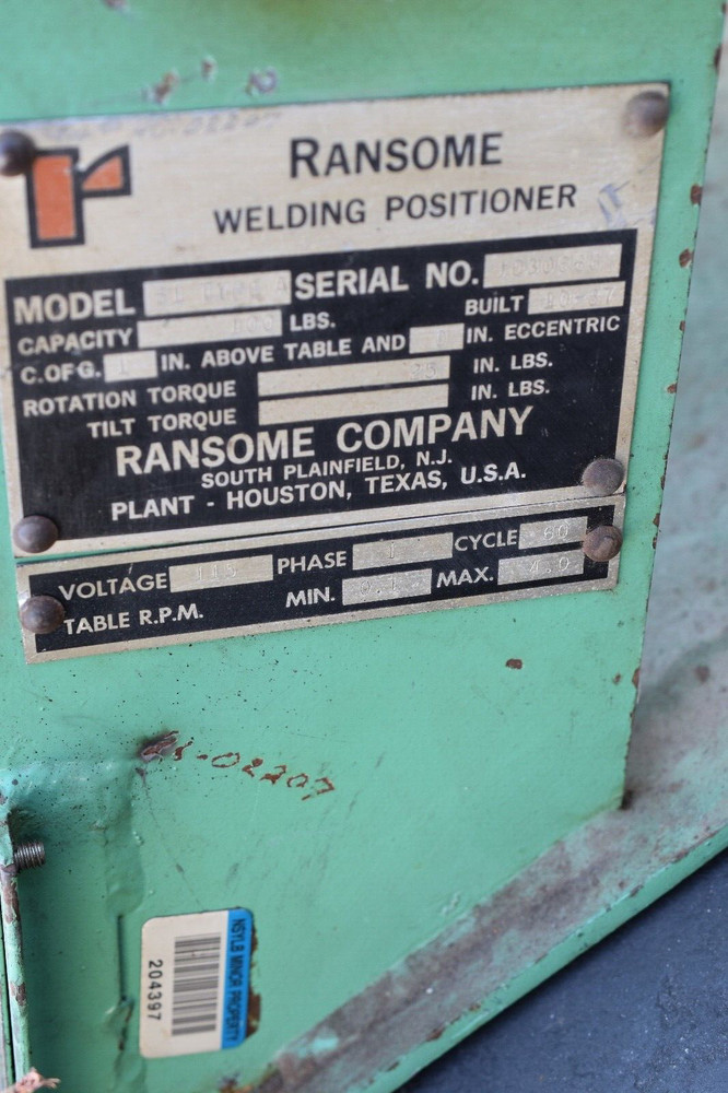 Ransome Welding Postioner