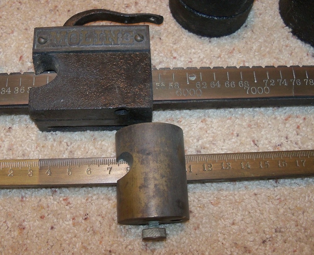 Antique Pitless Moline Plow Co. Brass Wagon Scale Arm Hanging Weights Bracket