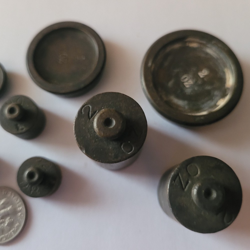 Vintage Small Brass Scale Weights Lot