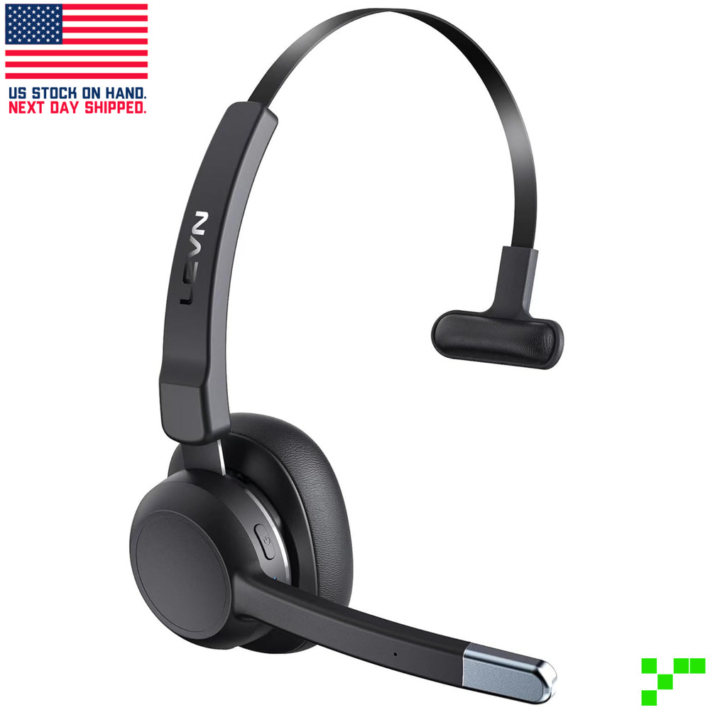 LEVN Trucker Headset Bluetooth 2 Devices Noise Cancelling Microphone Mute