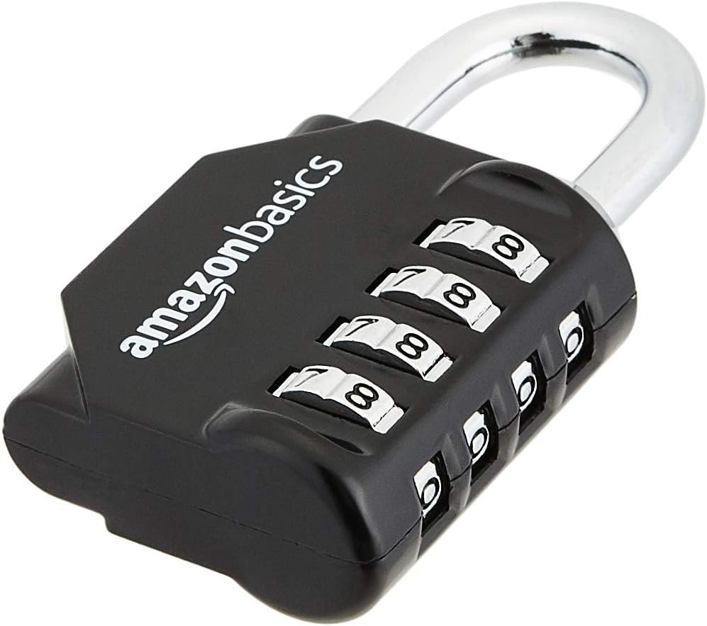 Amazon Basics 4-Digit Combination Padlock for School Lockers, Gym Lockers